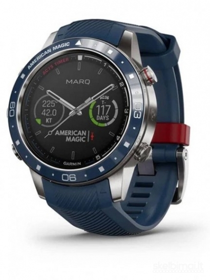 Garmin MARQ Captain American Magic Edition Blue Rubber Strap Smartwatch