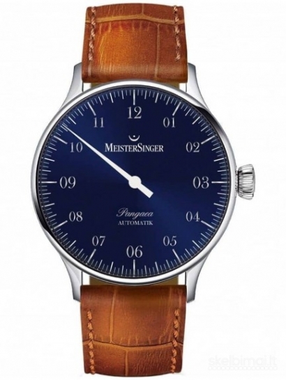 MeisterSinger Mens Pangaea Automatic Leather Strap Watch PM908