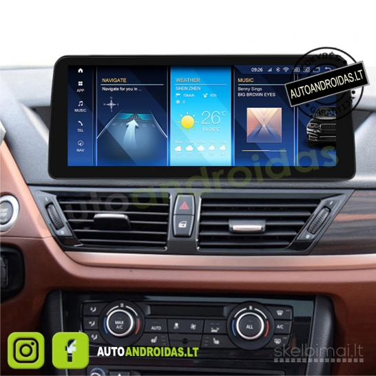 BMW X1 E84 2009-15 Android multimedija 12 colių ekranu