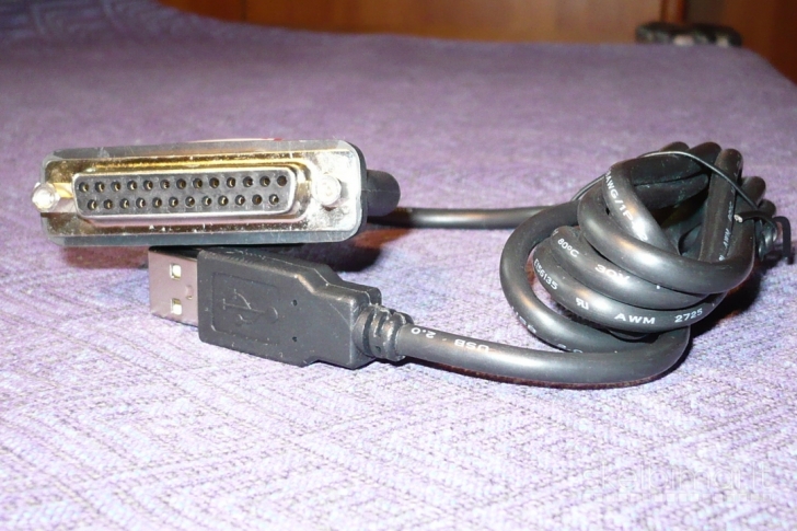 USB į Paralelinį DB25F kabelis