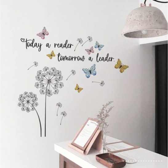 Sienos lipdukas "Today a reader, tomorrow a leader"