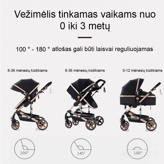 Universalus vežimėlis PeppyPram Cruiser 3in1