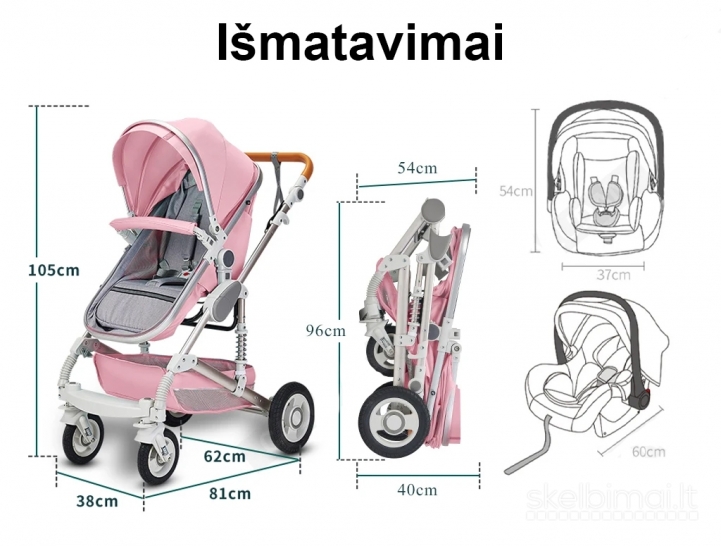 Universalus vežimėlis PeppyPram Cruiser 3in1