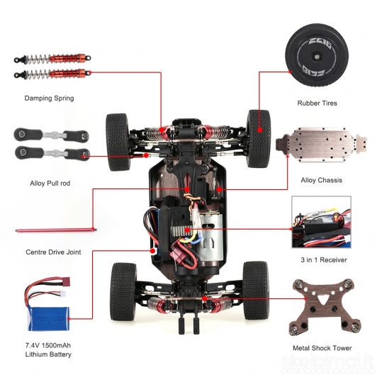 Naujos RC WLToys XKS 144001 Mašinėlės bagiai 60kmh