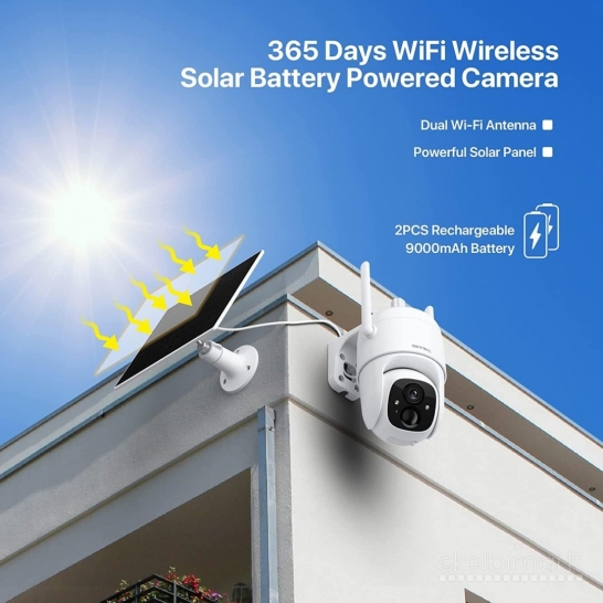 SV3C WiFi lauko apsaugos kamera su saulės kolektoriumi