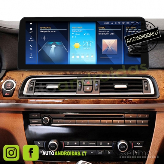 BMW 7 F01 F02 2009-15 Android multimedija navigacija 12 colių ekranu