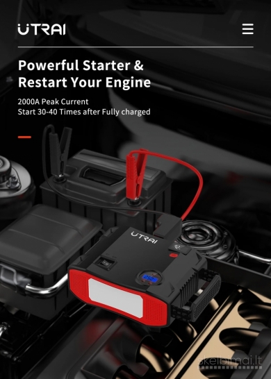 Naujas Utrai Auto užvedėjas kompresorius busteris 2000a powerbank jump starter