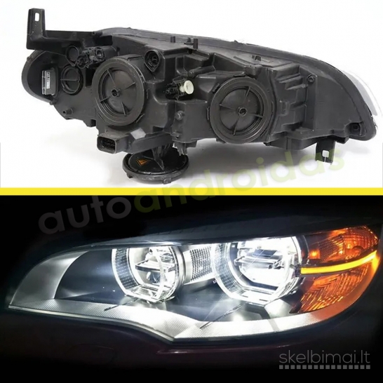 BMW X6 E71 2007-14 Full LED priekiniai žibintai lempos (komplektas)