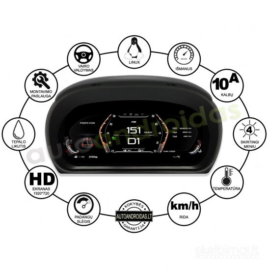 BMW 3 E90 E91 E92 E93 2004-12 LCD prietaisų skydelis-spidometras