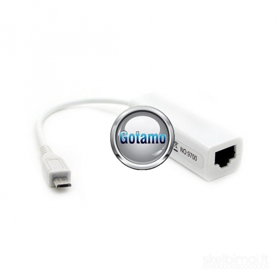 Interneto LAN korta adapteris laidas su Micro USB jungtimi WWW.GOTAMO.LT