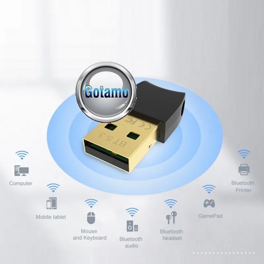 Bluetooth 5.3 adapteris kompiuteriui su USB jungtimi WWW.GOTAMO.LT