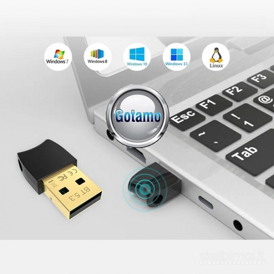 Bluetooth 5.3 adapteris kompiuteriui su USB jungtimi WWW.GOTAMO.LT