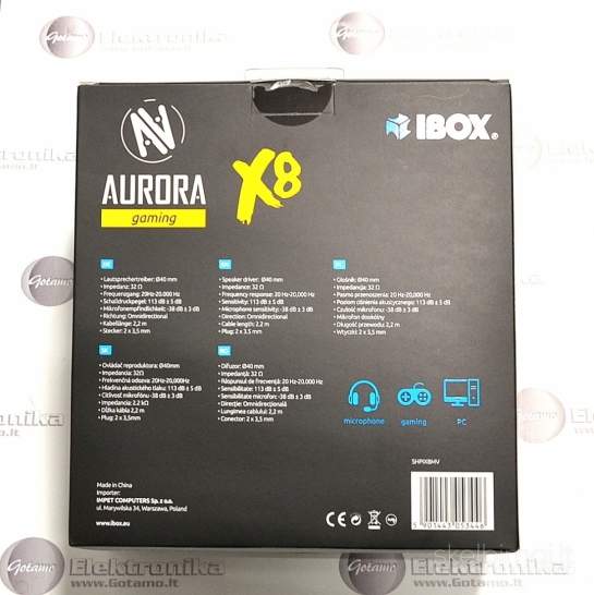 Laidinės ausinės kompiuteriui Aurora Gaming su mikrofonu WWW.GOTAMO.LT