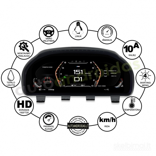 BMW 5 F10 F11 6 F06 7 F01 F02 X3 F25 X5 F15 X6 F16 spidometras