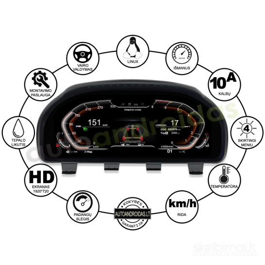 BMW 5 F10 F11 6 F06 7 F01 F02 X3 F25 X5 F15 X6 F16 spidometras