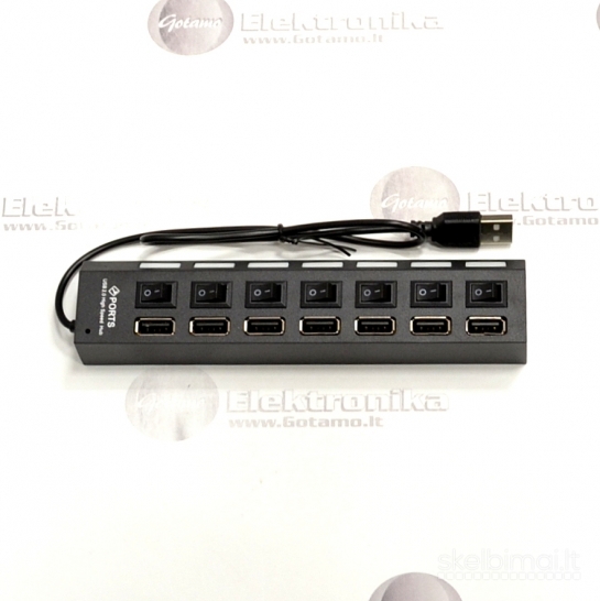 USB šakotuvas USB 2.0 7 lizdai (USB HUB) WWW.GOTAMO.LT