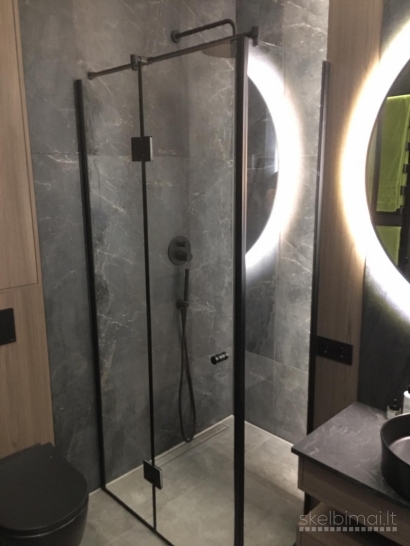 Dušo kabinos, veidrodžiai su LED