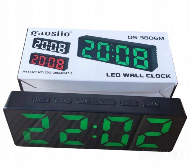 LED elektroninis stalinis laikrodis DS-3806M