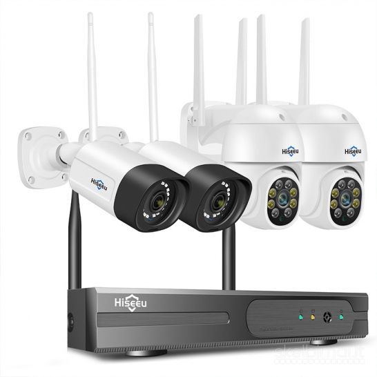 Naujas Wifi 4vnt  5mpx video saugos kamerų komplektas +NVR