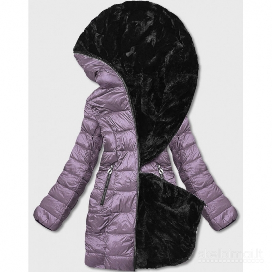 Nauja Moteriška dvipusė žieminė striukė, violetinė