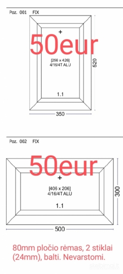 Nauji plastikiniai langai ir jų priedai