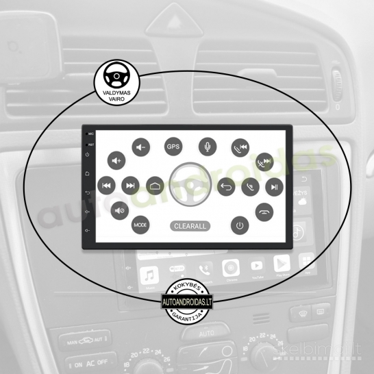 VOLVO S60 V70 XC70 2004-07 multimedija navigacija automagnetola su fiziniais