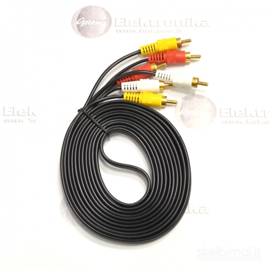 3 RCA į 3 RCA laidas 3 metrai WWW.GOTAMO.LT