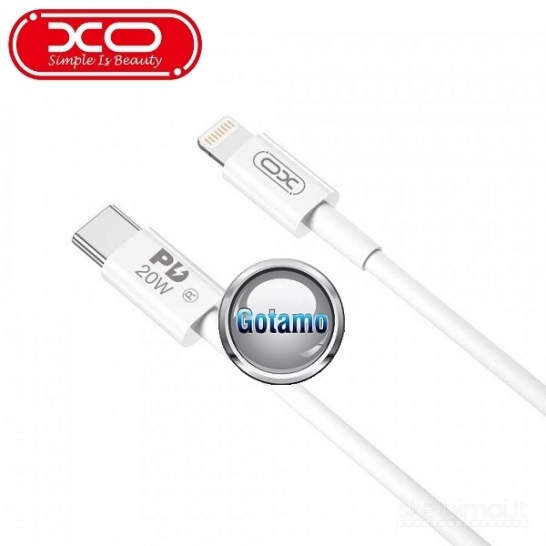 Apple Lightning į Type-C laidas 2 metri 20W XO WWW.GOTAMO.LT