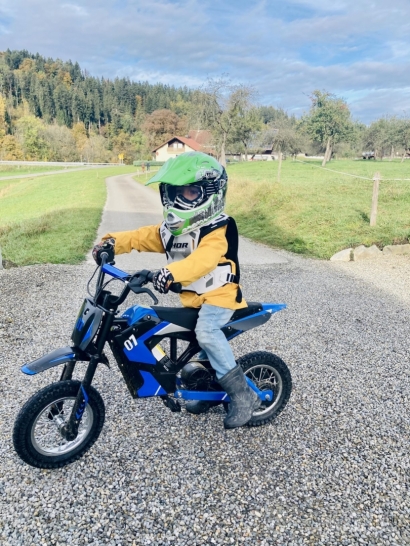 Naujas vaikiškas elektrinis krosinis motociklas 25km/h