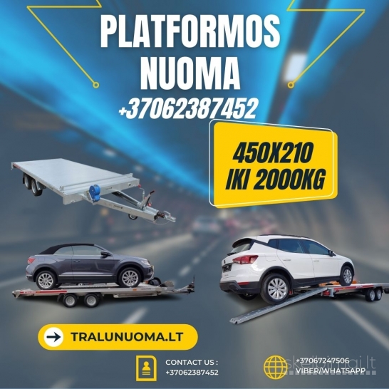 Nuoma PLATFROMŲ/PRIEKABŲ NUOMA Mikroautobusų nuoma +37062387452 