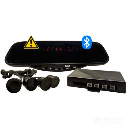 Bluetooth PMP-165 bevielė parkavimo sistema veidrodyje su atstumo jutikliais