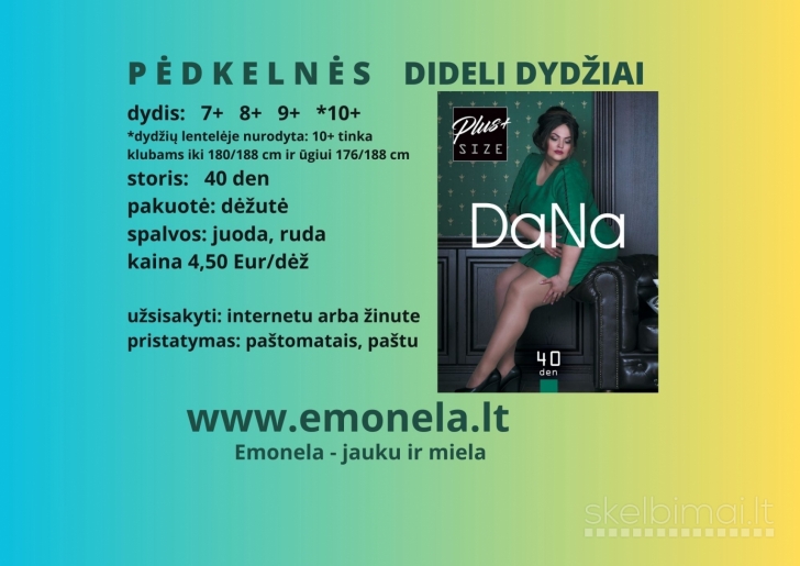 Pėdkelnės 60 den, Plius dydžio 10XL, kaina 4,85 €/dėž.