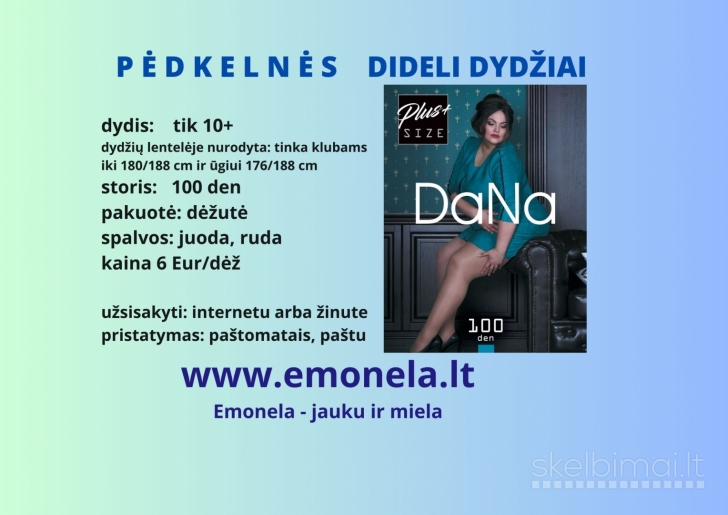 Pėdkelnės 100 den dydis10+, kaina 6 €/dėž