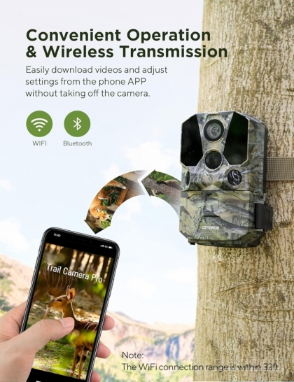 CEYOMUR CY65 medžioklės kamera WiFi Bluetooth