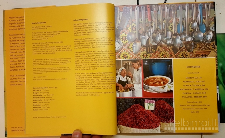 Meksikietiško maisto gamybos knyga " VIVA LA REVOLUCION"