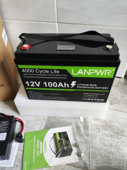 Naujas LANPWR 12.8V 100AH LifePo4 Akumuliatorius + LCD ekranas