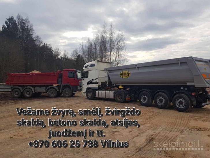 Statybines technikos nuoma 860625738 Vilnius zvyras, smelis, juodzemis