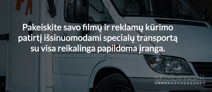 Mikroautobusų nuoma, specialus transportas su filmavimo įranga - Moviewheels.eu