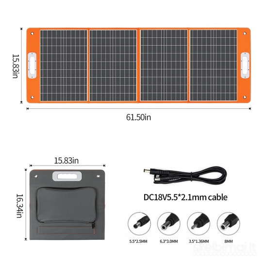 Nauja Flashfish 100w sulankstoma saulės panelė baterija