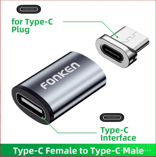 Magnetinis adapteris USB-C krovimo laidui kabeliui.