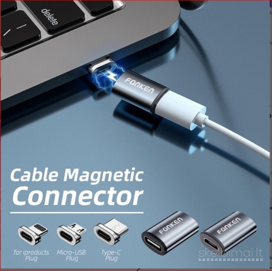 Magnetinis adapteris USB-C krovimo laidui kabeliui.