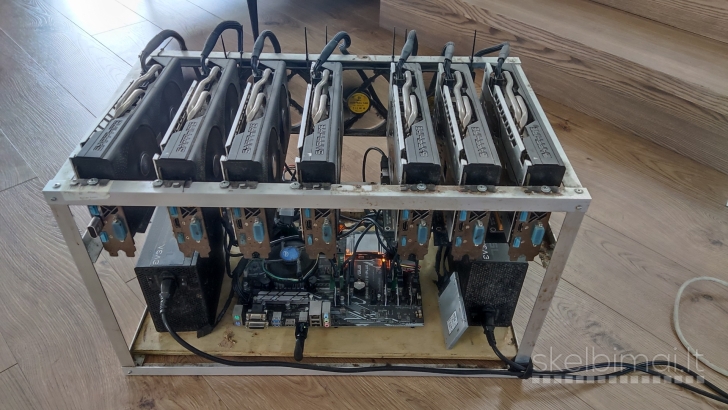 Parduodu mining rig 8 vaizdo ploksciu