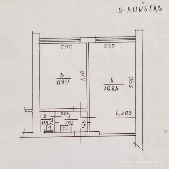 2 kambarių butas Spindulio g.