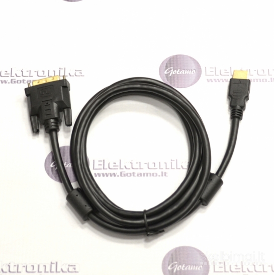 HDMI į DVI-D (dual link) 24+1 laidas 1.8 metro ilgio WWW.GOTAMO.LT