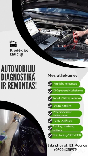 Automobilių diagnostika/remontas/autopatikra/ABS/ASR /DTC/ESP/SRS/DPF 