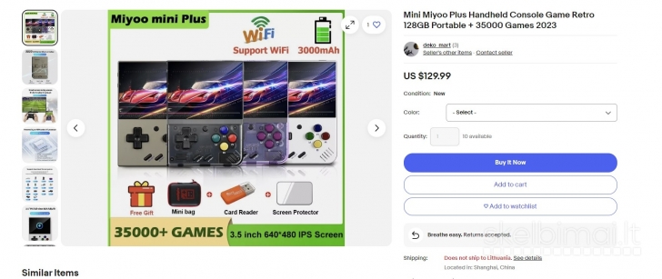 Miyoo Mini Plus 128gb + 35000 žaidimų