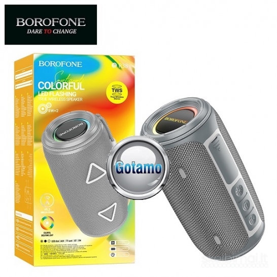 Bluetooth garsiakalbiai kolonėlės Borofone Colorful WWW.GOTAMO.LT