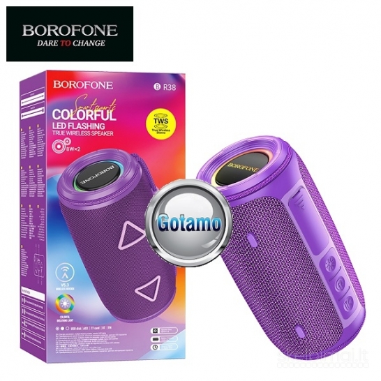 Bluetooth garsiakalbiai kolonėlės Borofone Colorful WWW.GOTAMO.LT