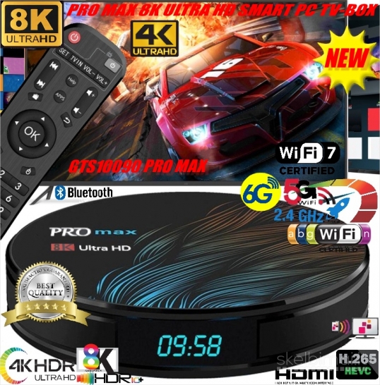 NAUJAS! PRO MAX 8K ULTRA TV-BOX+VIRŠ+1000 GOOGLE TV KANALŲ NEMOKAMAI!