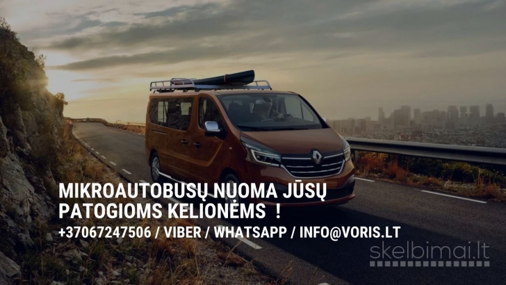 AUTOMATŲ Renault Trafic Mikroautobusų Nuoma Be Vairuotojo